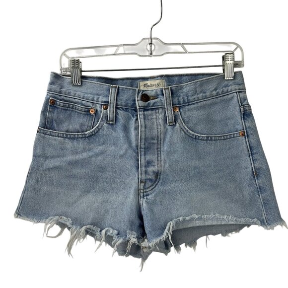 Madewell Pants - Madewell Relaxed Jean Shorts Size 25 Women's Blue Denim Button Fly Cutoff 2” Ins